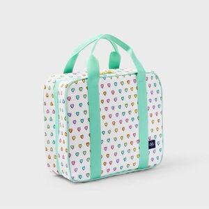 Roller Rabbit Multicolor Heart Lunch Bag with Mint Handles